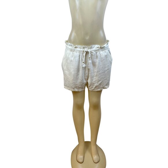 Hang Ten Women’s Cream Drawstring Shorts With Pockets Size L - New - Picture 1 of 10